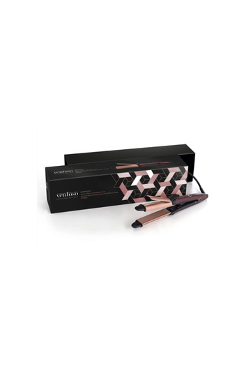 Ventoso Premium Pearl Coffee & Champagne Rose Ceramic Coated Professional Hair Straightener and Tongs