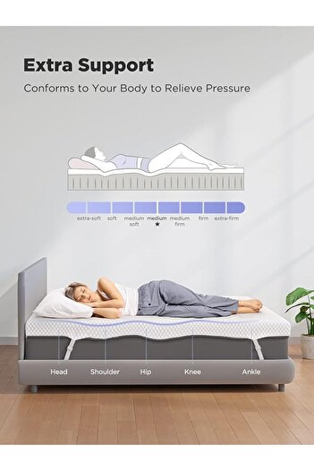 sleepnice SLEEPNİCE FULL ORTOPEDİK TORBA YAYLI YATAK PEDİ TEK KİŞİLİK ÇİFT KİŞİLİK 8cm