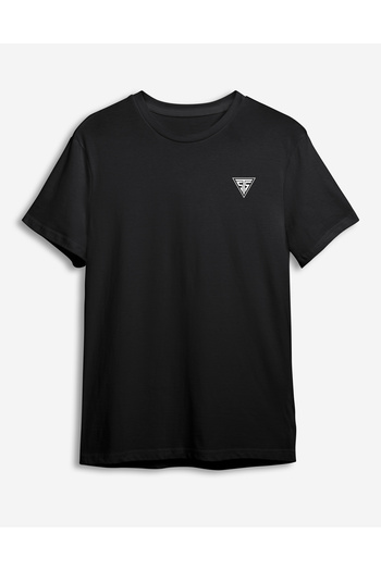 Trendyol Collection Černé tričko s potiskem loga s pravidelným střihem - TMNSS24TS00240