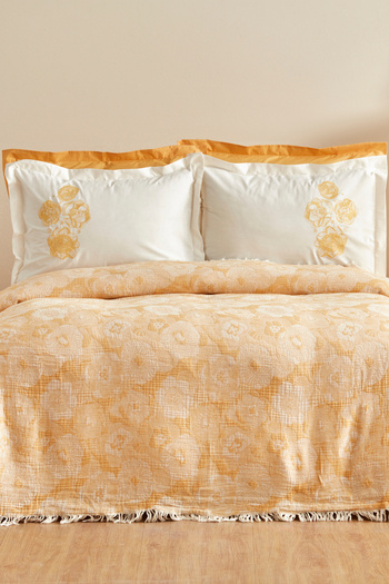 Karaca Home Misty Embroidered Muslin Double Bedding Set - Pike Salmon