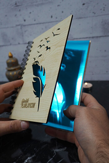 markcat Bird Feather Pen Wooden Plan Notebook - Infinite Agenda - Daily Planner (PLANING NOTEBOOK) A5