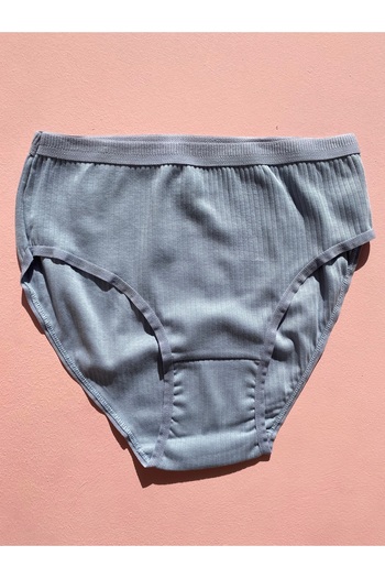 LEYNA BUTİK Corded Cotton Lycra 4-Piece Women's Triangle Bato Panties (Pink-Blue-Green-Black)