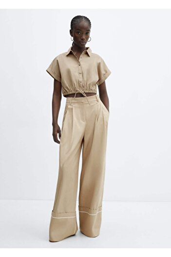 MANGO Woman Pleated cotton pants - Stylish and Comfortable Design