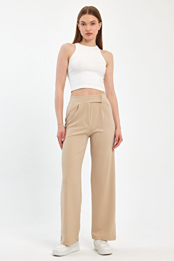 ElitWear Flexible CREPE FABRIC PALAZZO PANT WITH CIRT COVER AND ELASTIC WAIST
