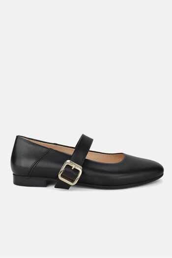 TUNAELLİ WOMEN'S BLACK GENUINE LEATHER NUMBER 34-35-41-42 STRAPPED SHOES