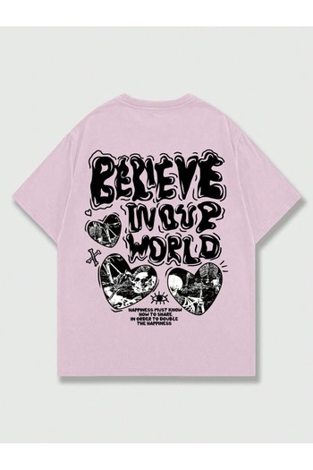 Mad&Calf Μπλουζάκι Unisex Believe με στάμπα με λαιμόκοψη
