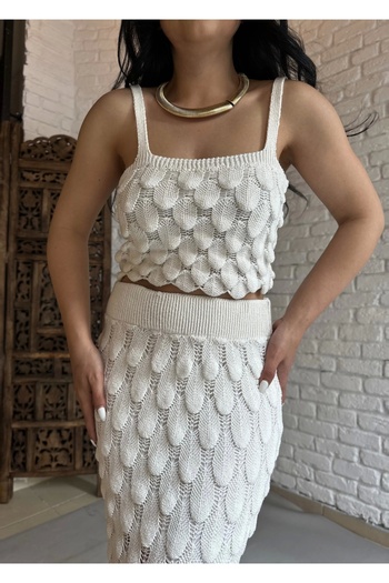 moneta boutique Women's Drop Patterned Design Skirt and Bustier Set