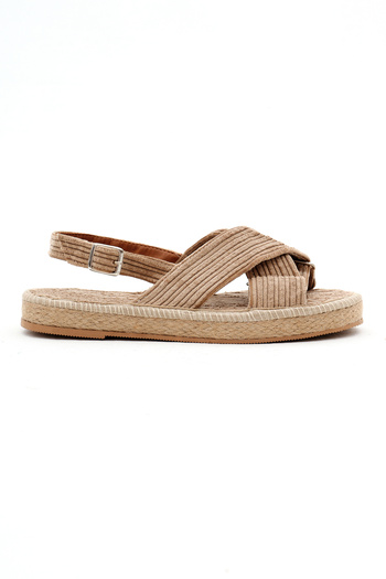 Tonny Black Women's Mink Cross-Strapped Ankle Strap Straw Knitwear Sandals