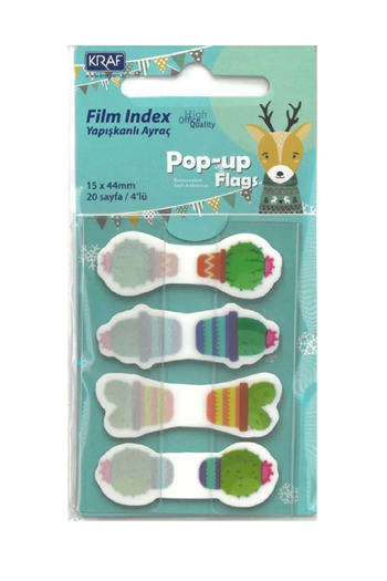KRAF Index Film (PP) 15x44mm.4x20ypPop-up Patterned Adhesive Brace KRAF 41544