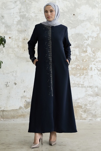 InStyle Ferace με κεντημένη πέτρα στο δεξί μέρος - Navy Blue