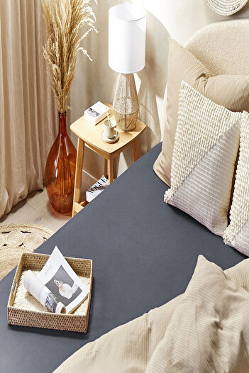 EFFE 140x200 cm Single Cotton Fitted Combed Bed Sheet - Elastic