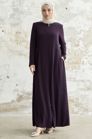 InStyle Ferace with Stoned Collar and Arm - Plum