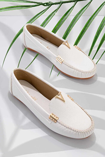 StWenn Women's Ballerinas Comfortable Comfortable Sole Victoria Leather Skin White Mother Shoes