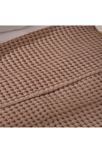 Casadora Baby 100% Pamuk Tek Kişilik Kalın Waffle Pike Örtü - Bej - 160 X 220 Cm