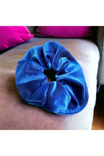 alsaccessories Scrunchie Simt pentru femei de culoare catifea albastră