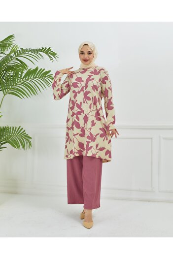 ALMİNA BURGER FABRIC TUNIC-PANTS SET