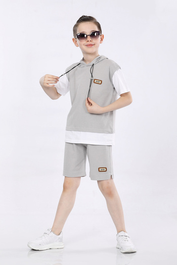 MORNIO Boy's T-shirt and Shorts 2 Piece Set Vf24kmr5103738