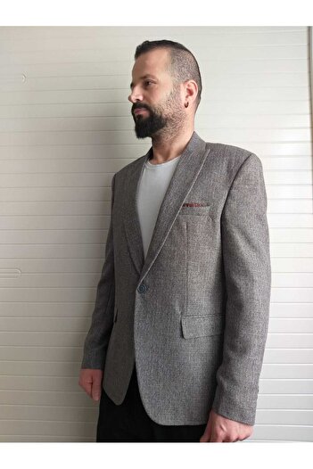 Nokta Moda Men's Blazer Jacket Italian Style Slim Fit Pointed Collar Single 6 Drop Suit Made by Conbin