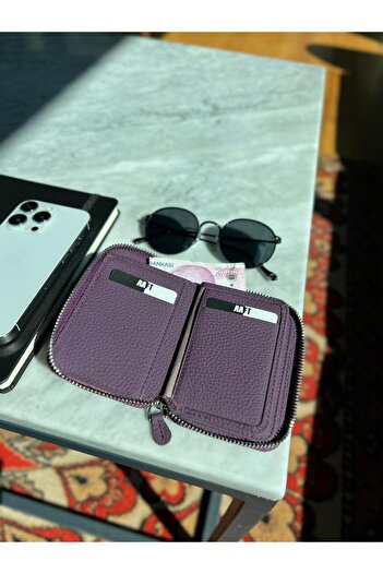 MFT Leather Design Unisex Leather Lotus Wallet - Floether Matte Purple, 1616