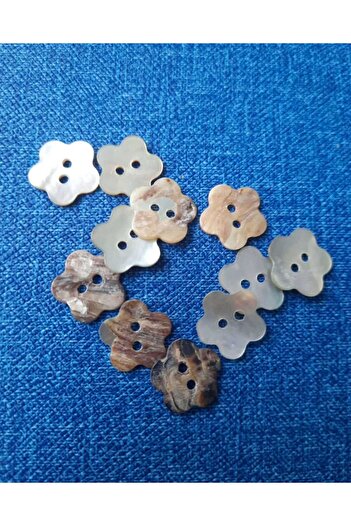 Beyna FLOWER SEDEF 1ST QUALITY NATURAL REAL SEDEF 13MM BUTTON 1 PACK 10 PIECES