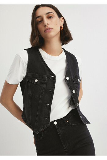 Mavi Venus All Blue Gray Jean Vest 110911 -87645