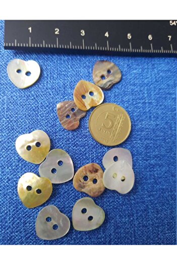 Beyna HEART SEDEF 1ST QUALITY NATURAL REAL SEDEF 13MM BUTTON 1 PACK 10 PIECES