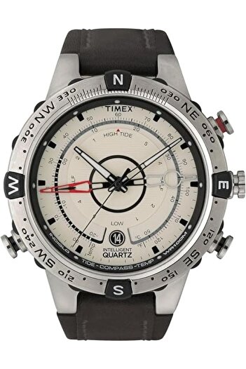 Timex Intelligent Quartz Erkek Gelgit-Sıcaklık-Pusula 45 mm Saat,  paslanmaz çelik kasa