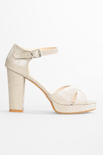 Shoeberry Pantofi cu toc Giselle Gold Glitter pentru damă