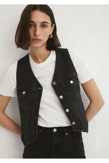 Mavi Venus All Blue Gray Jean Vest 110911 -87645