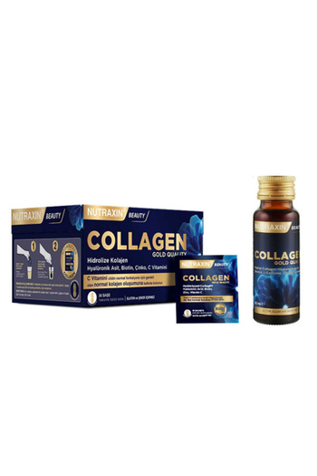 Nutraxin BeautyGoldCollagen -Setwith 30 Sachets and 1 50mlCollagenShot Gift