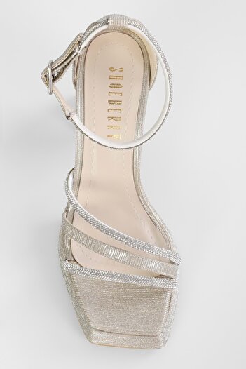 Shoeberry Pantofi cu toc cu platformă Dian Gold Glitter pentru damă