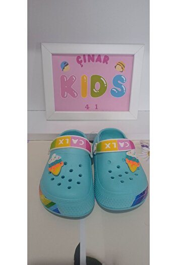 Calx Non-Slip Sole Soft Ice Cream Rainbow Figured Daily Cross Slippers