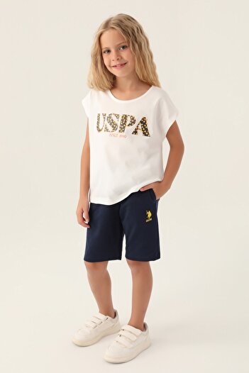 U.S. Polo Assn. US Polo AssnLicensed Rose Lettering Girl's Bermuda Set