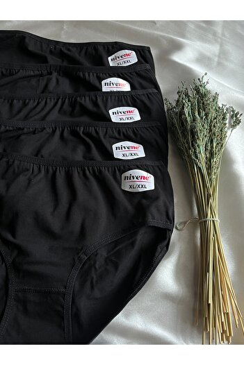 NİVENE Women's Bato High Waist Cotton Panties 5 Pack