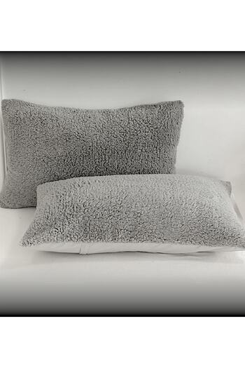 Benlisso Home Rectangular Plush Teddy Decorative Pillow Throw Pillow Case Gray 35x55