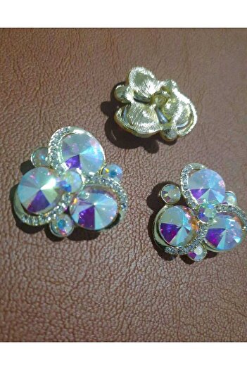 Beyna RAINBOARD CRYSTAL STONE METAL BUTTON 3 CM 1 PACK 3 PIECES