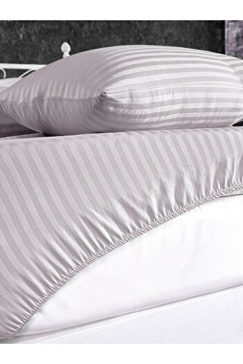 Alena Home Style Cotton 100x200 Single Striped Elastic Sheet Set