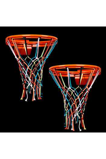 Nodes Basketball Hoop Net - Mixed Color - 2Pcs - Professional - with Tassels