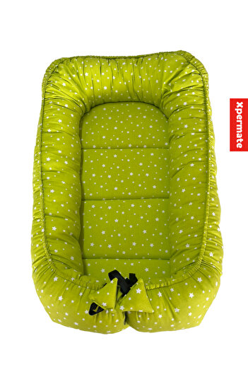 XPERMATE Newborn Baby Nest, Mother and Father Side Bed - Portable Baby Bed Green Babynest