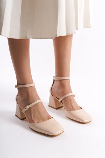 Modabuymus Sigva Mary Jane Summer Nude Patent Leather Thick Heeled Strappy Shoes
