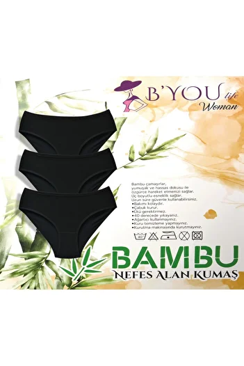 B'YOU life Black Bamboo Women's Panties - Pack of 3