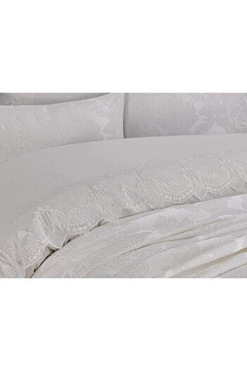 Çeyiz Bahçesi Beylerbeyi French Laced Cream 7 Piece Bridal Set