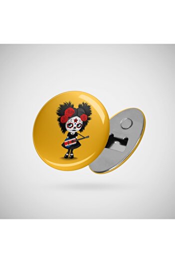 Fizello Дівчина з цукровою черепом грає на гітарі з прапором Південної Африки Açacak