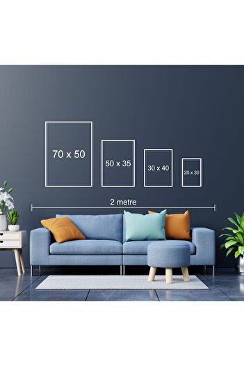 huhuli Ahşap Çerçeveli  3’lü Modern Tablo huhu252