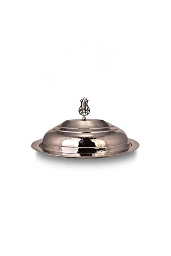 TURNA BAKIR Crane Copper Dynasty Classic Lid Kayak Presentation Plate 35 Cm Hand Forged Nickel Crane4412-2