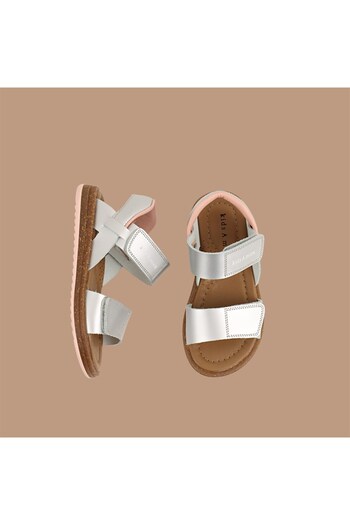 kids A more Minta Girl's Leather Sandals Silver