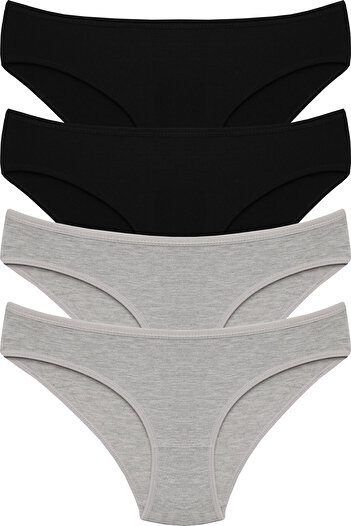 B'YOU life Bamboo Women's Panties - Black Gray 4 Pack