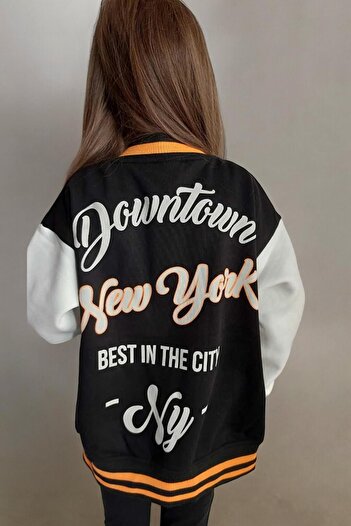 QUB CLUB Unisex Kids Black College Jacket