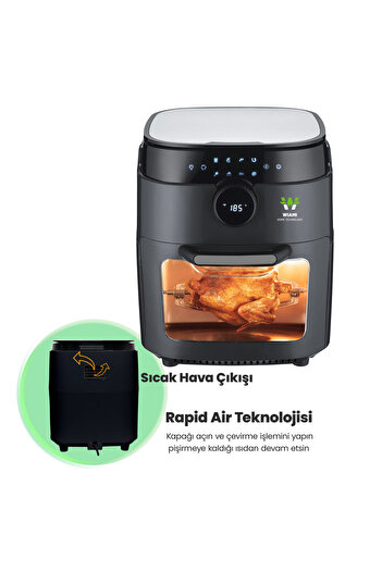WİAMi Fritöz Air Fryer 12 Litre Siyah Oven Akıllı  741Kseri