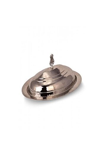 TURNA BAKIR Crane Copper Dynasty Classic Lid Kayak Presentation Plate 35 Cm Hand Forged Nickel Crane4412-2